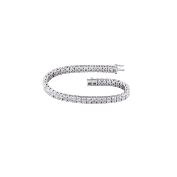 14K white gold diamond tennis bracelet with 10 carats total diamond weight