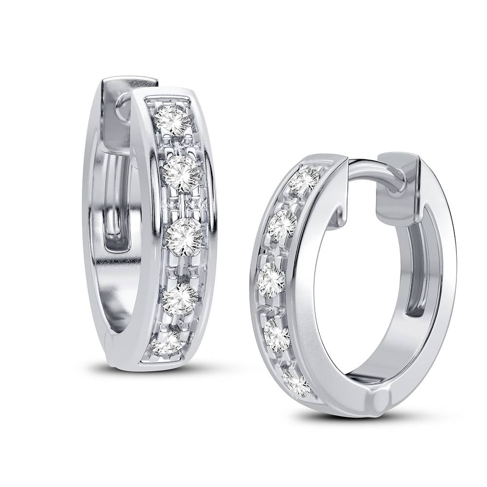 1/20 ct Diamond Earrings in 10K White Gold