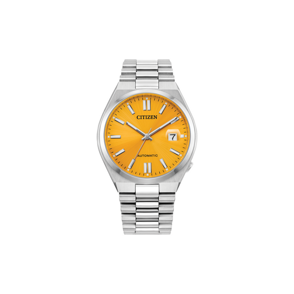 Citizen Tsuyosa collection men's watch with yellow dial and stainless steel bracelet