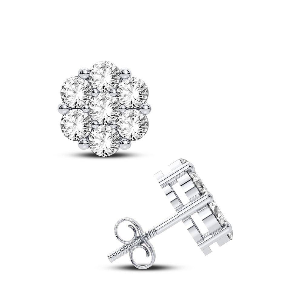 0.91 ct Diamond Earrings in 14K White Gold