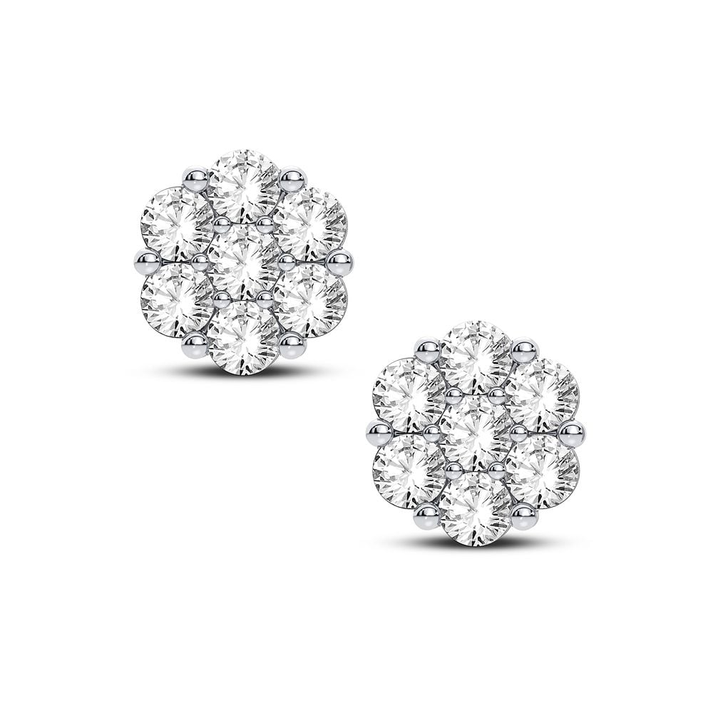 0.91 ct Diamond Earrings in 14K White Gold