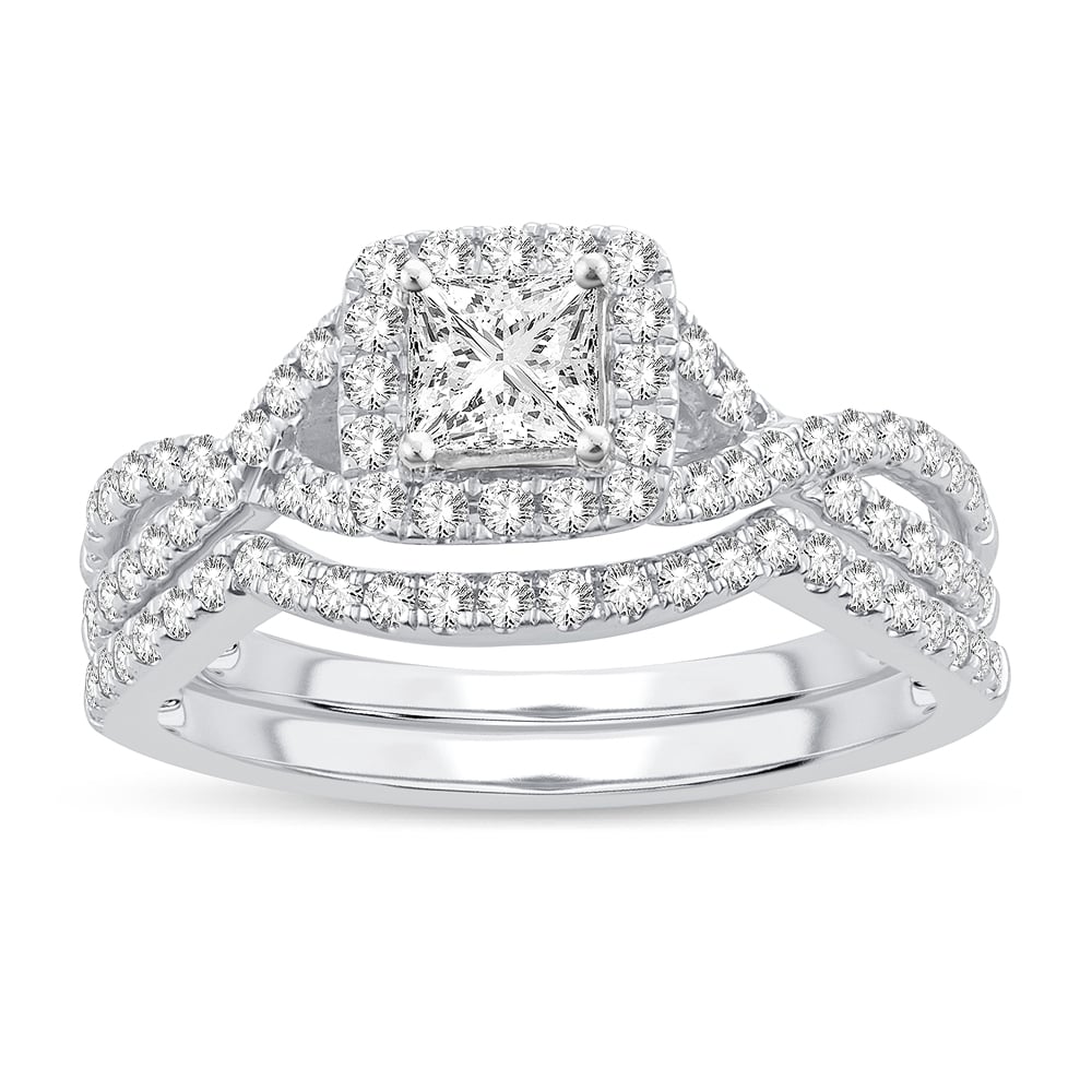 1 ct Diamond Bridal Set in 14K White Gold