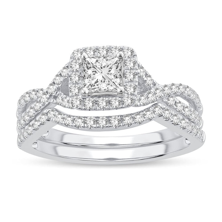 1 ct Diamond Bridal Set in 14K White Gold