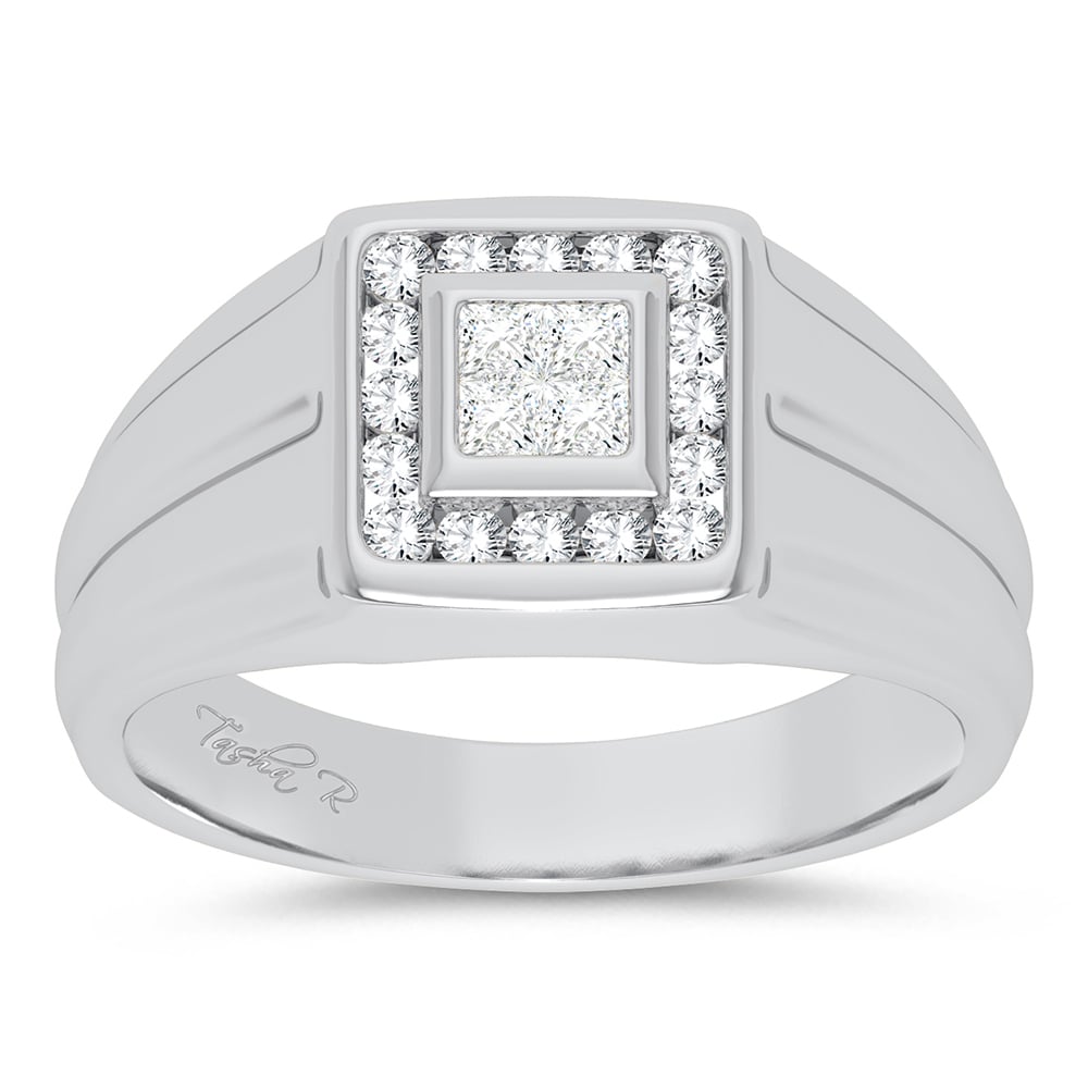 1/2 ct Men's Diamond Ring in 14K White Gold