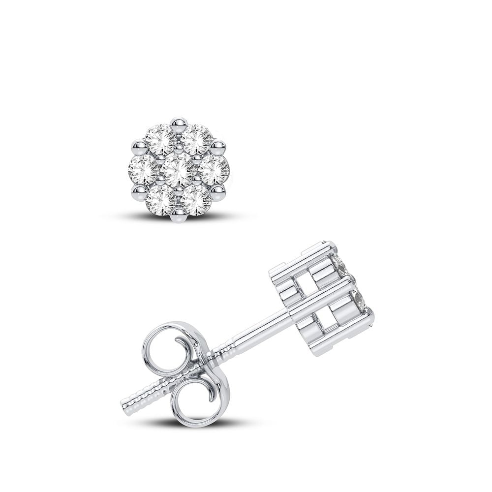 1/2 ct Diamond Earrings in 10K White Gold