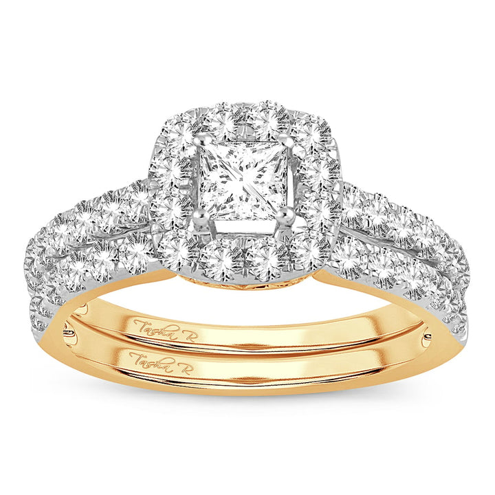 1.42 ct Diamond Bridal Ring in 14K Yellow Gold