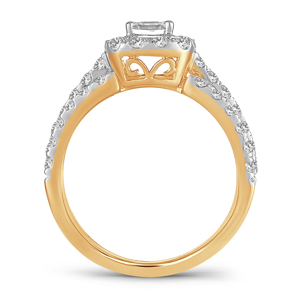 1.42 ct Diamond Bridal Ring in 14K Yellow Gold