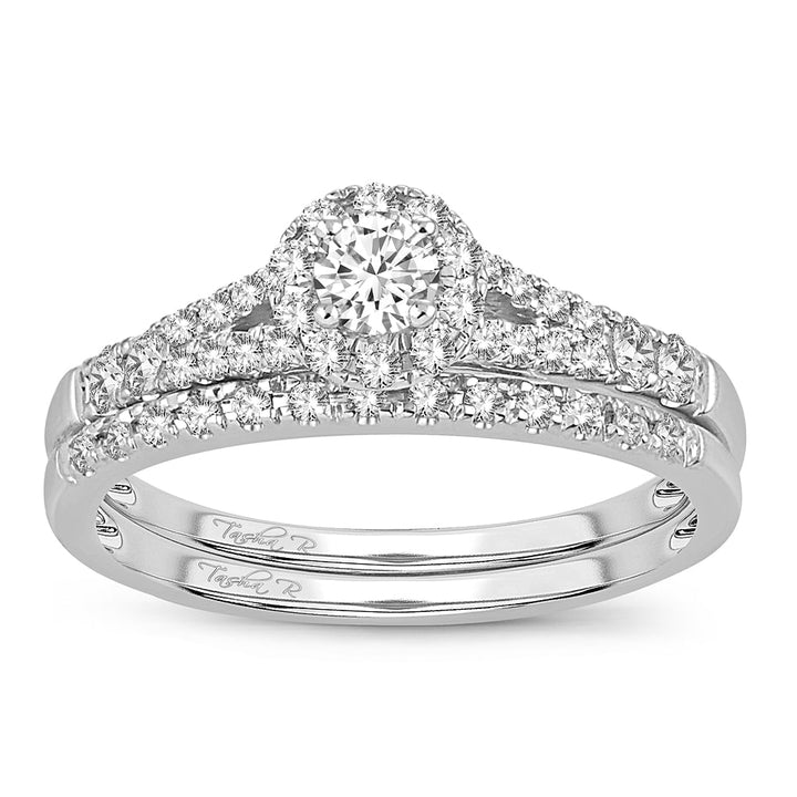 1/2 ct Diamond Bridal Ring in 14K White Gold