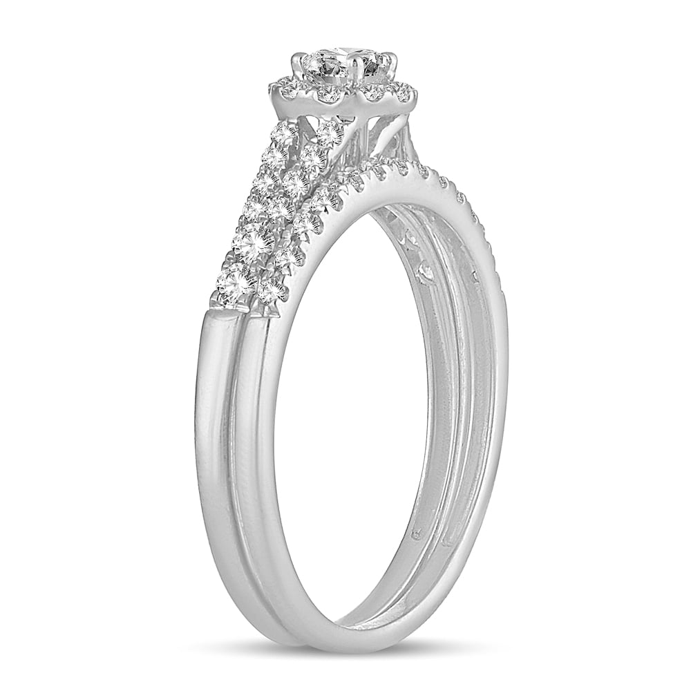 1/2 ct Diamond Bridal Ring in 14K White Gold