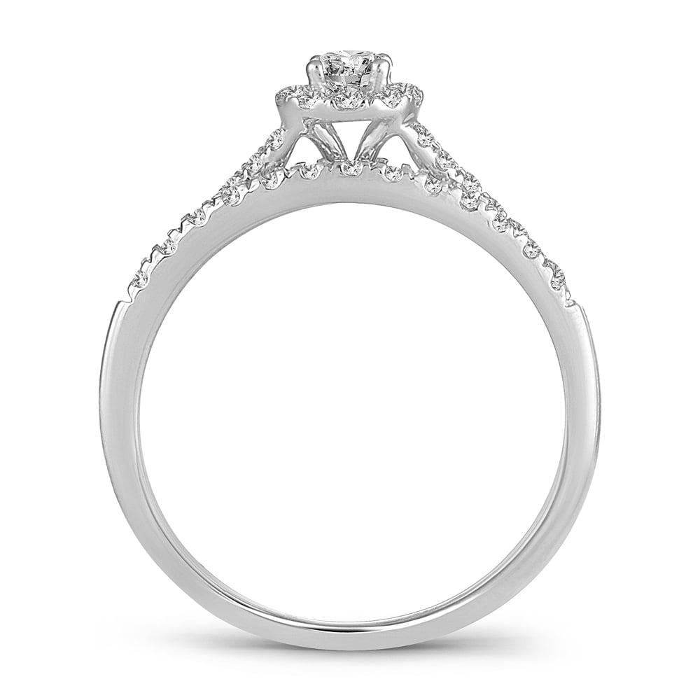 1/2 ct Diamond Bridal Ring in 14K White Gold
