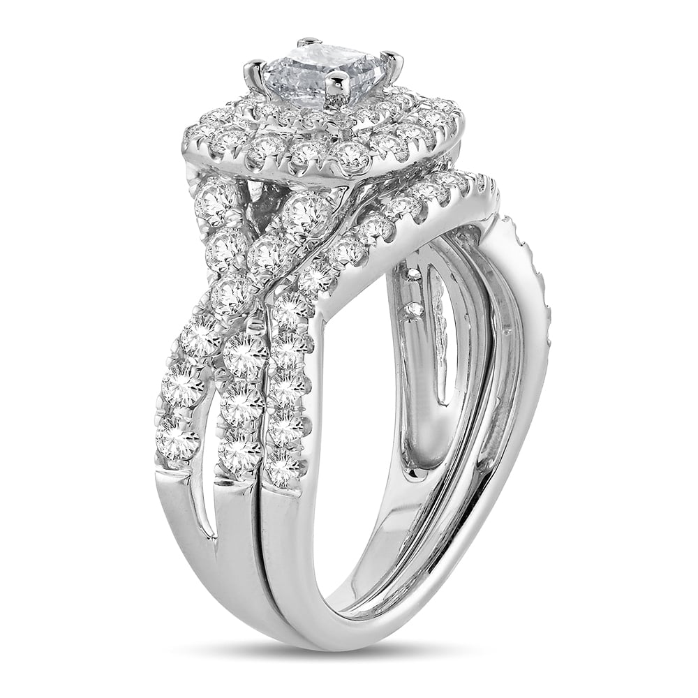 1.51 ct Diamond Bridal Ring in 14K White Gold
