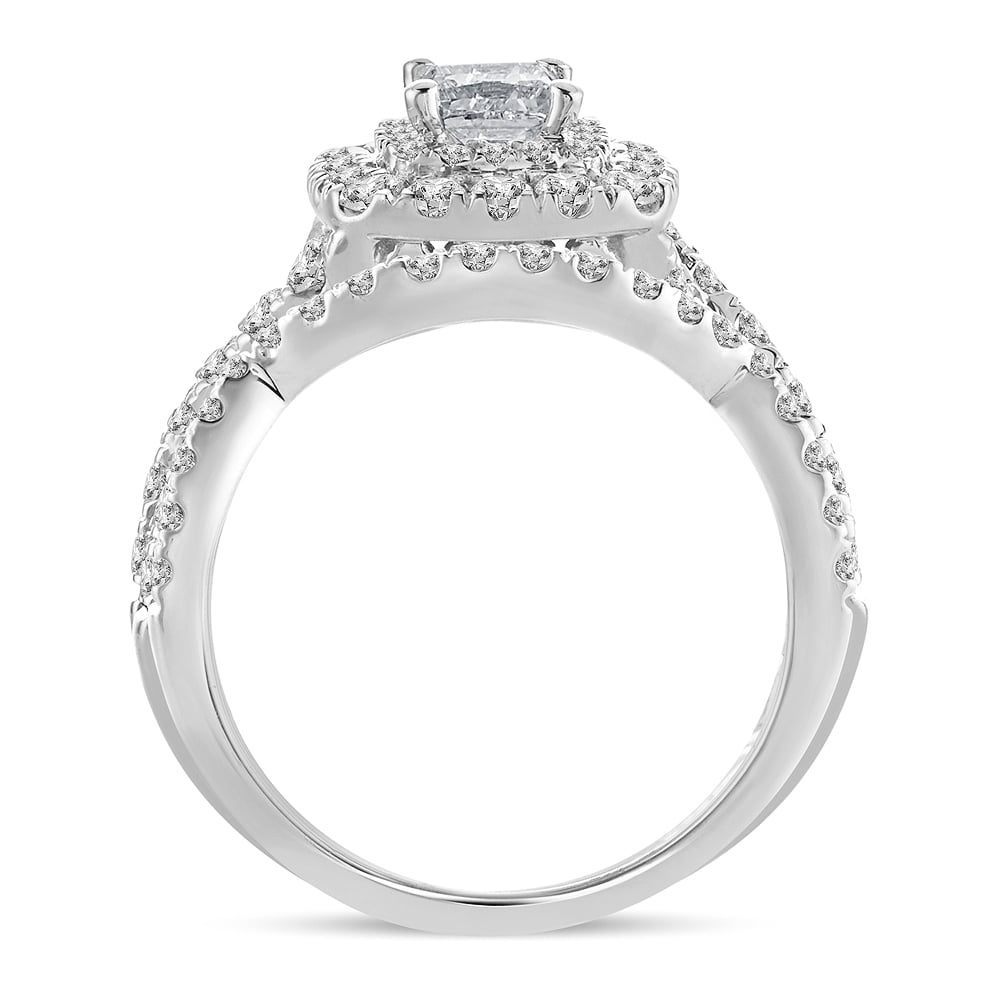 1.51 ct Diamond Bridal Ring in 14K White Gold