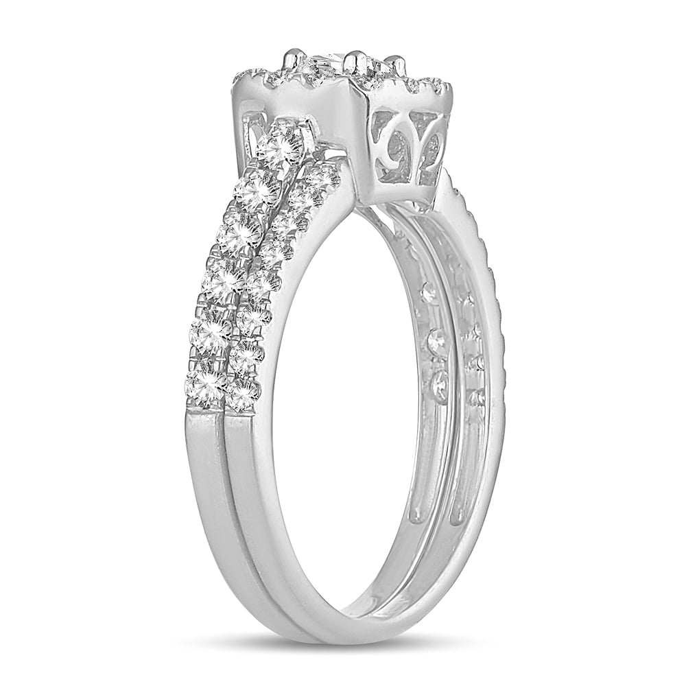 1 ct Diamond Bridal Ring in 14K White Gold