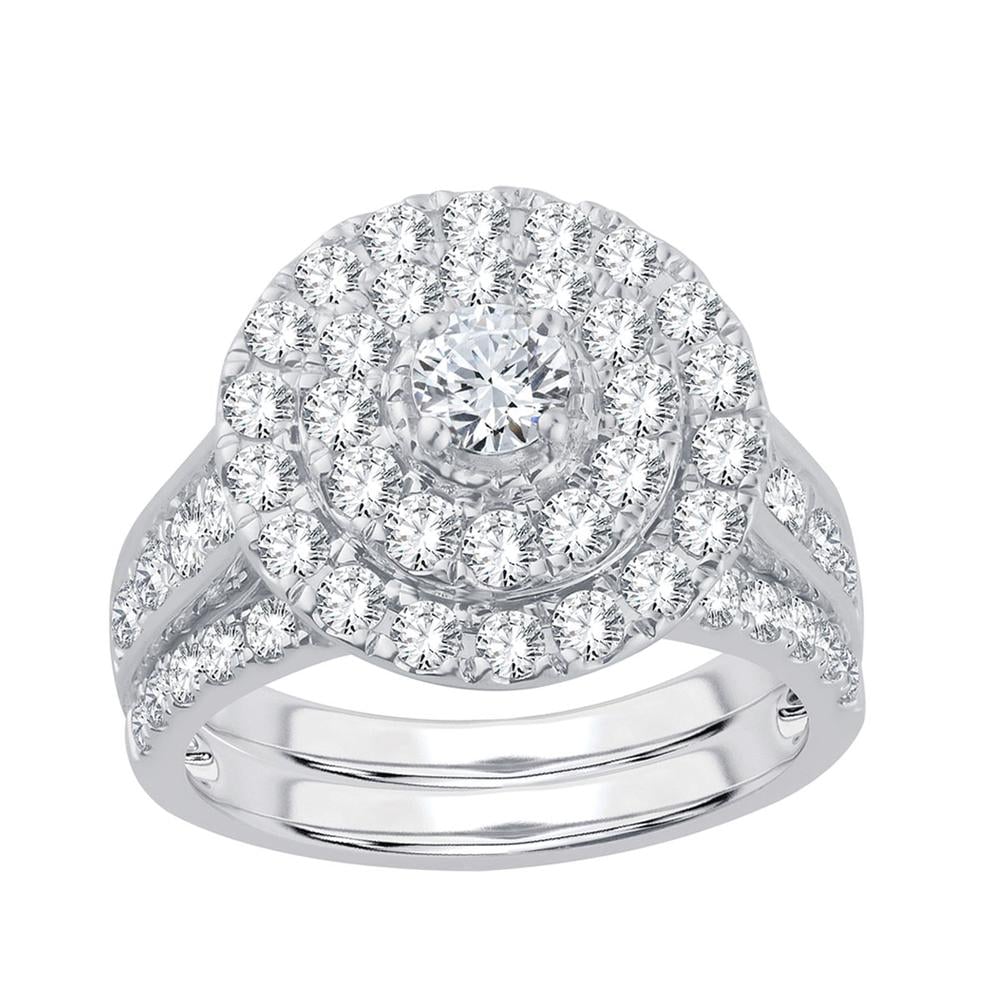 1.98 ct Diamond Bridal Ring in 14K White Gold