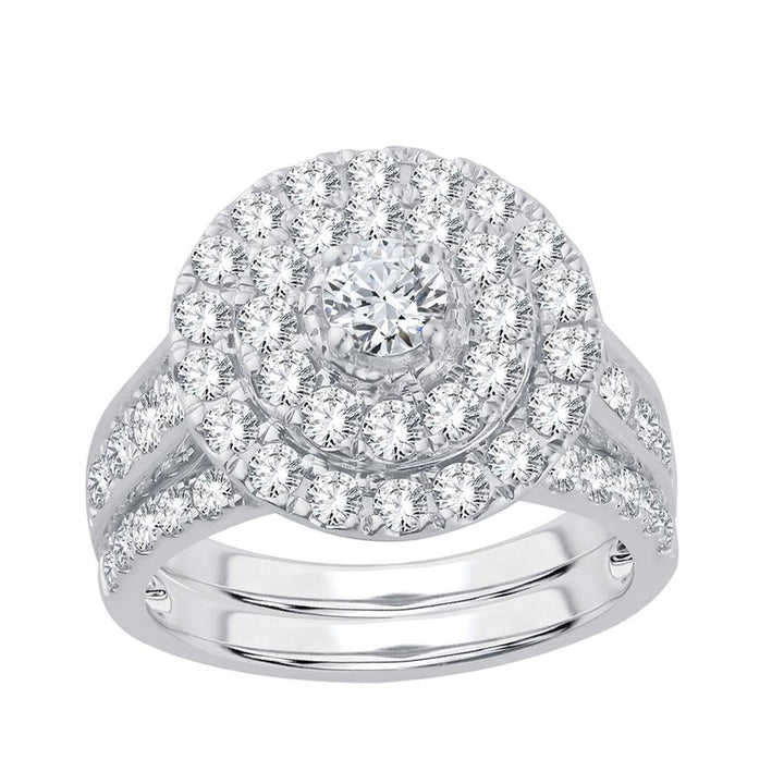 1.98 ct Diamond Bridal Ring in 14K White Gold
