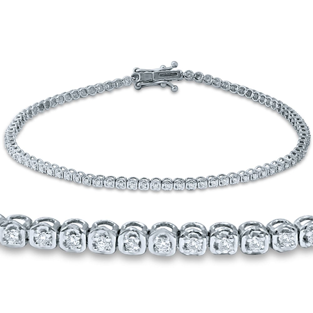 1 ct Diamond Bracelet in 14K White Gold