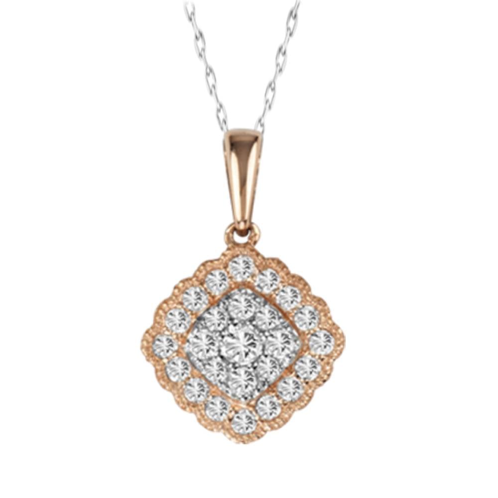1/3 ct Diamond Pendant in 14K Rose Gold