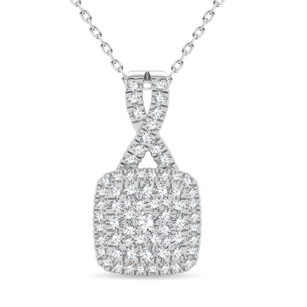 1/2 ct Diamond Pendant in 14K White Gold