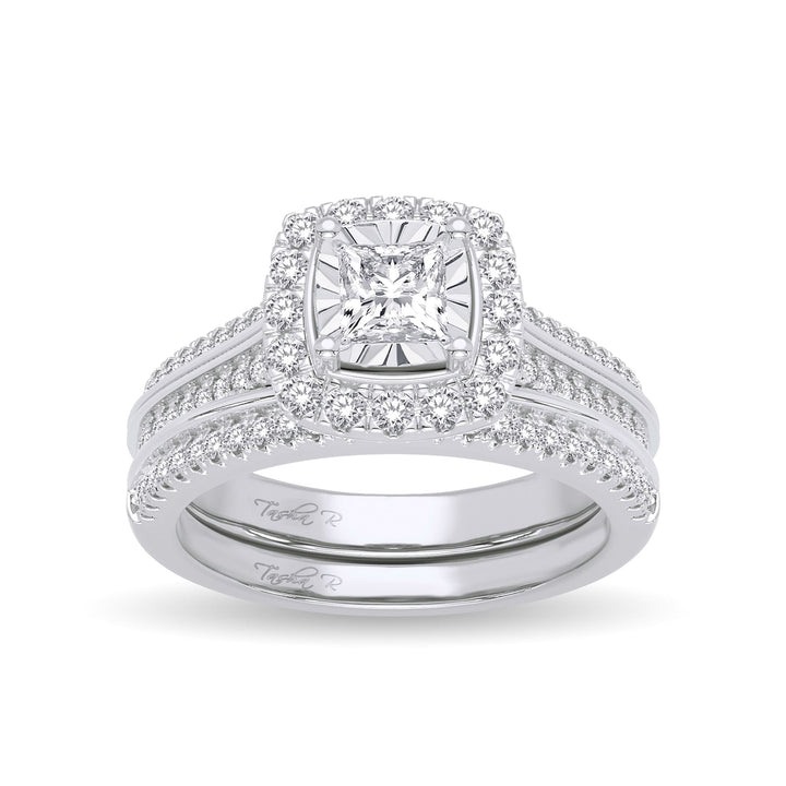 0.64 ct Diamond Bridal Ring in 14K White Gold