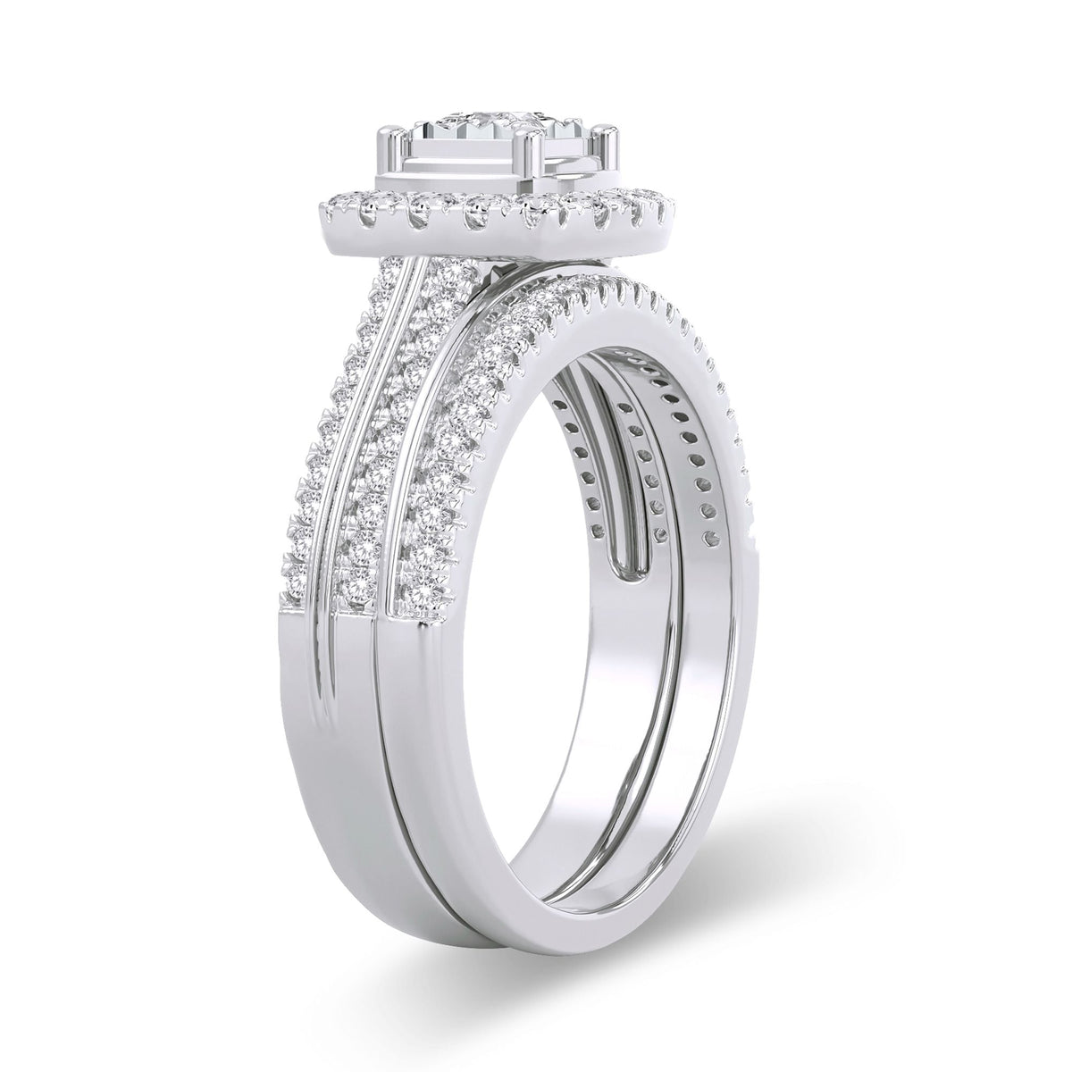 0.64 ct Diamond Bridal Ring in 14K White Gold