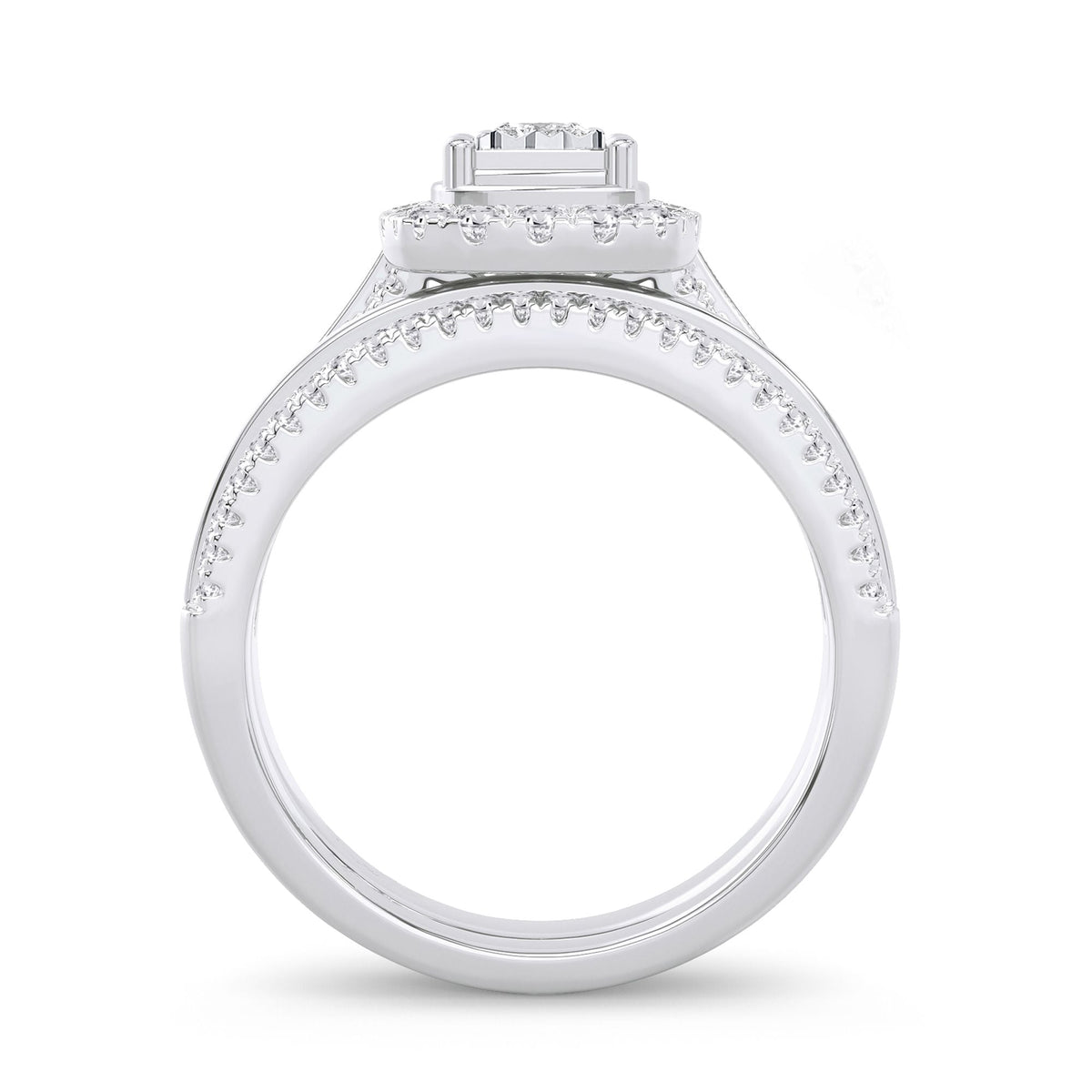 0.64 ct Diamond Bridal Ring in 14K White Gold