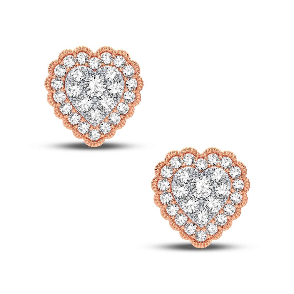 1/2 ct Diamond Earrings in 14K Rose Gold
