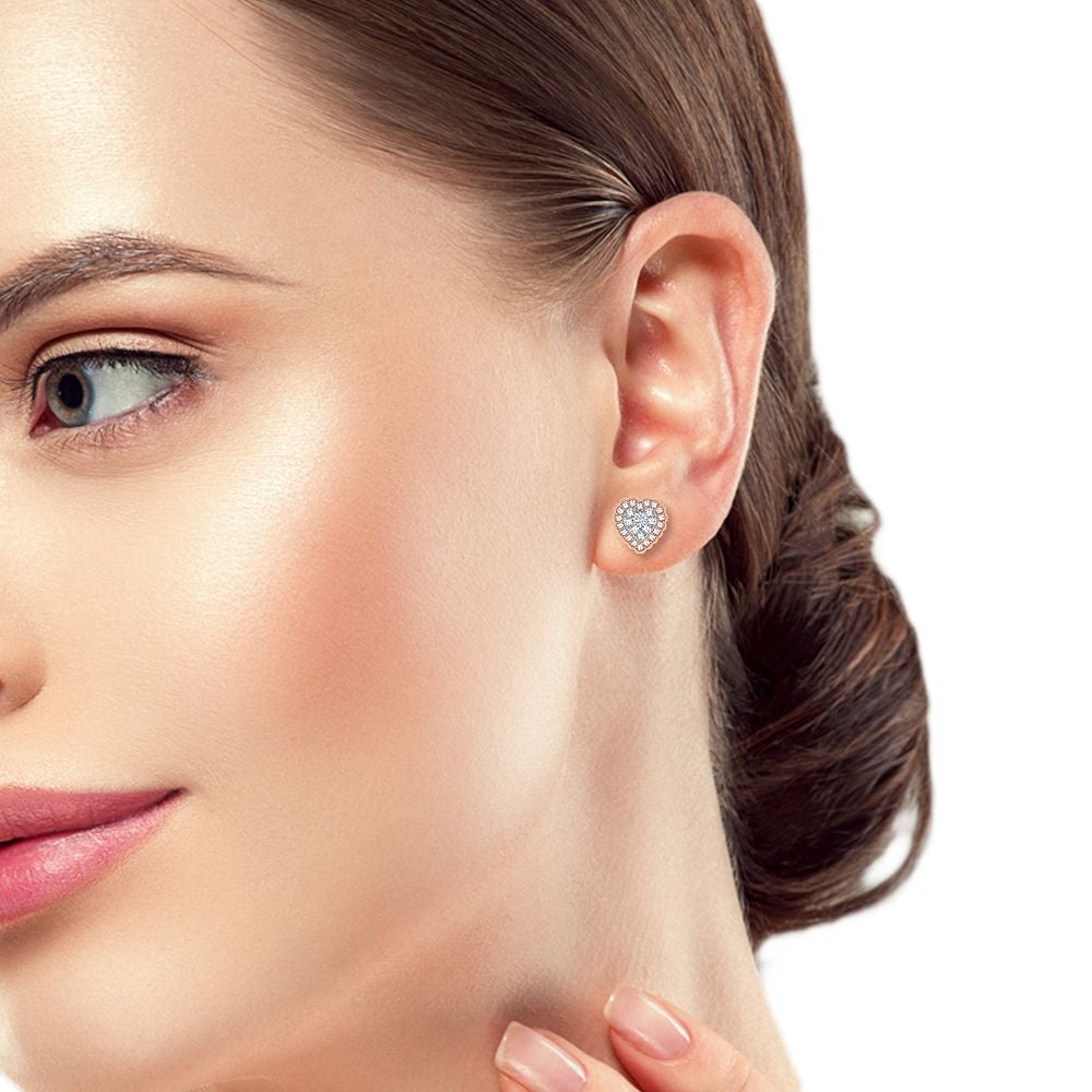 1/2 ct Diamond Earrings in 14K Rose Gold