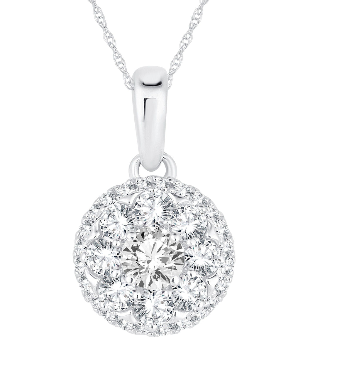 1/2 ct Diamond Pendant in 14K White Gold