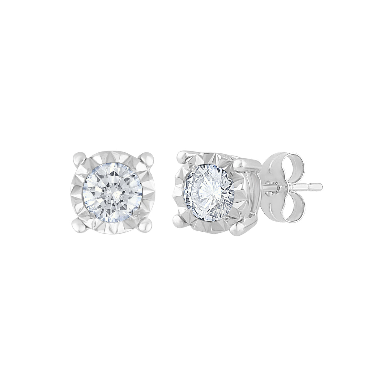 1/2 ct Diamond Earrings in 10K White Gold