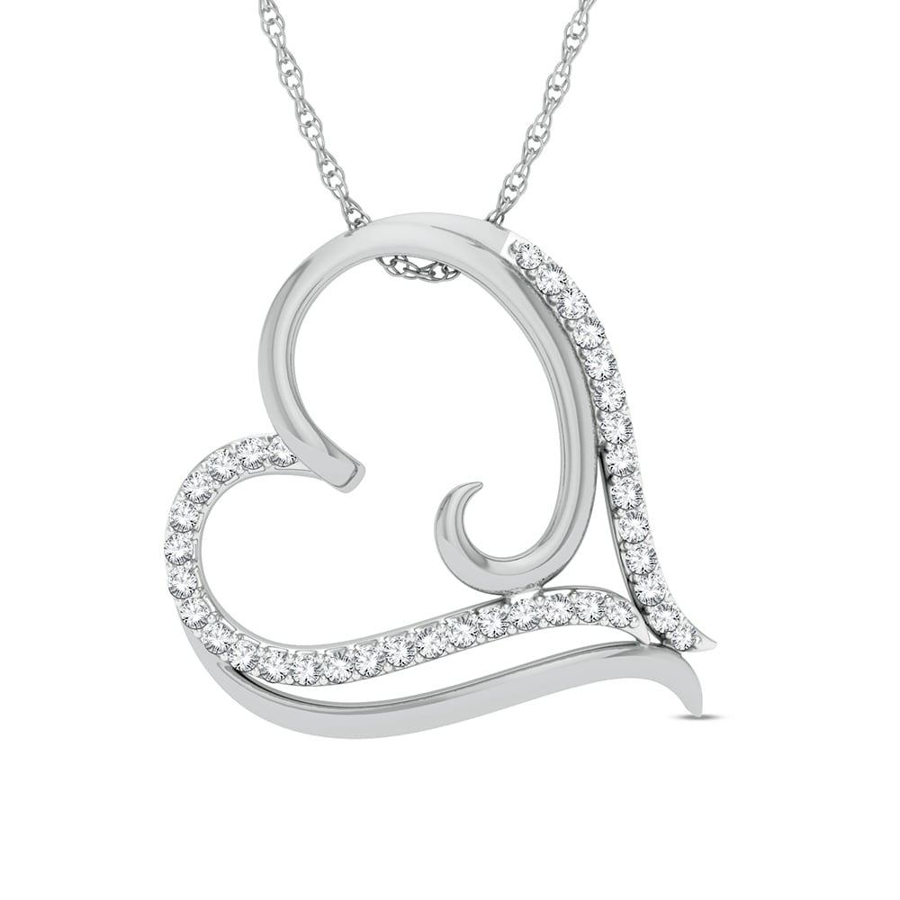 1/5 ct Diamond Pendant in 10K White Gold