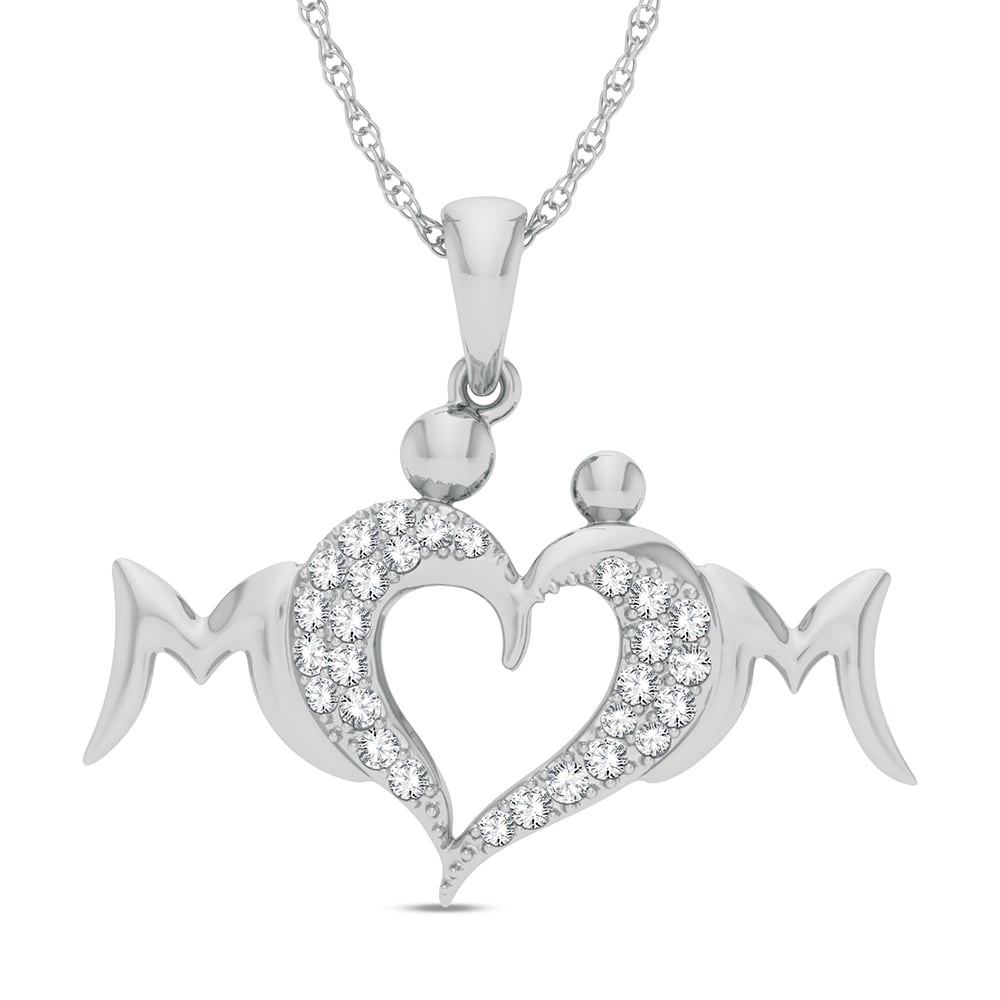 1/6 ct Diamond Pendant in 10K White Gold