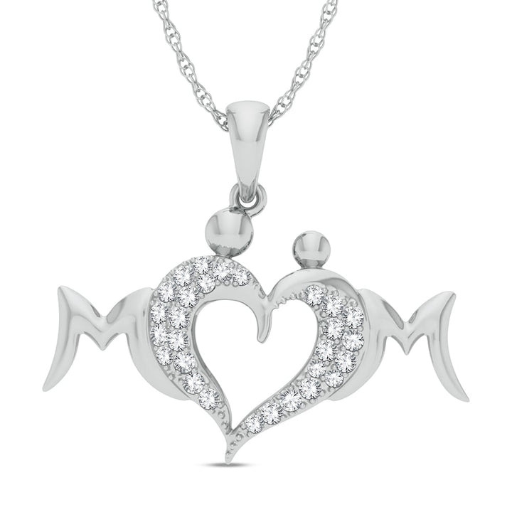 1/6 ct Diamond Pendant in 10K White Gold