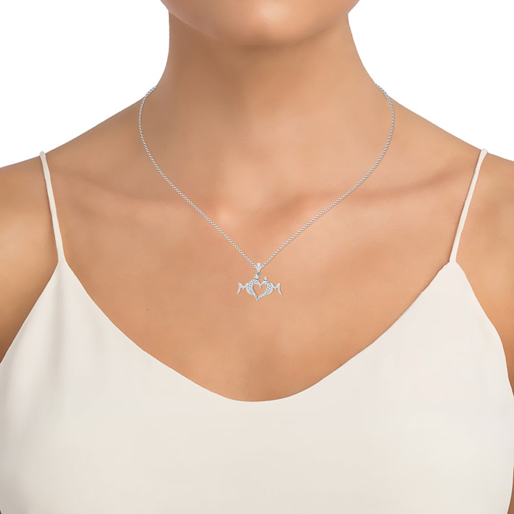 1/6 ct Diamond Pendant in 10K White Gold