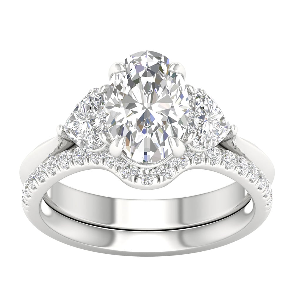 3-1/4 ct Lab-Grown Diamond Bridal Ring in 14K White Gold