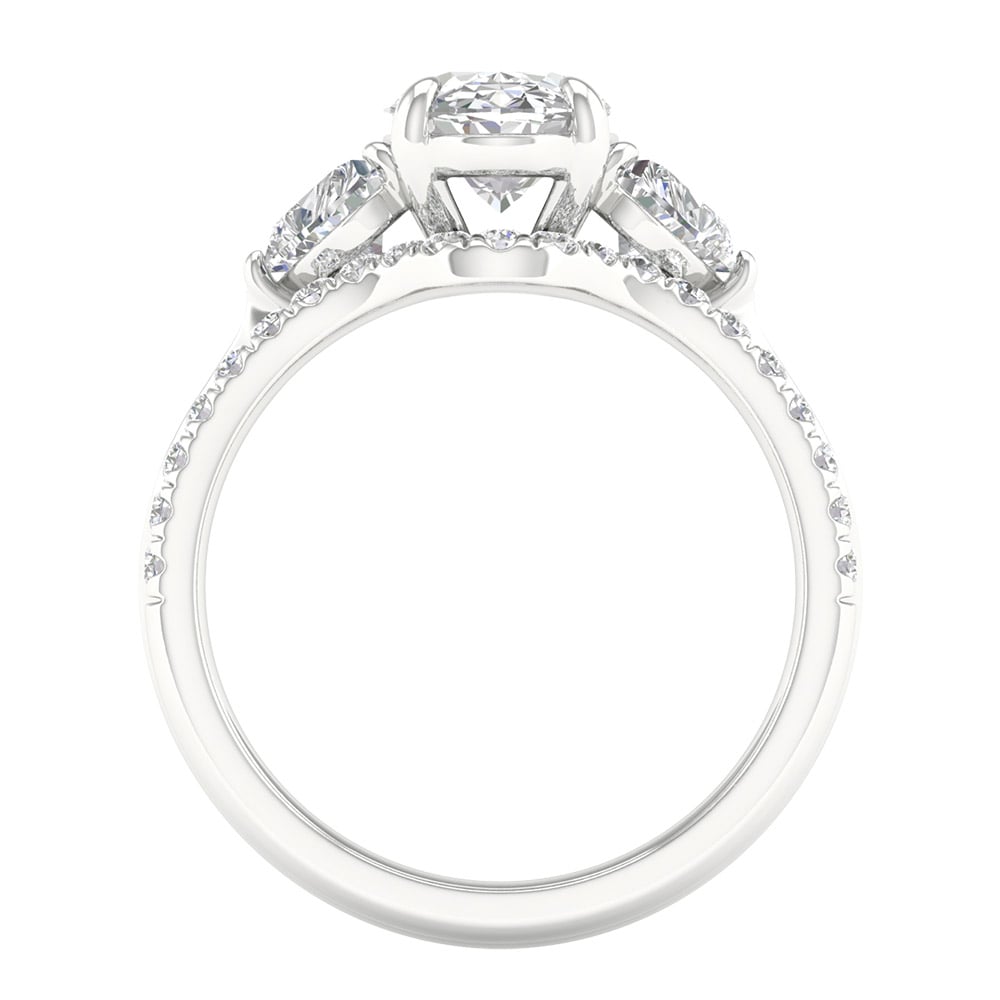 3-1/4 ct Lab-Grown Diamond Bridal Ring in 14K White Gold