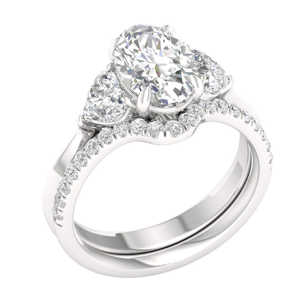 3-1/4 ct Lab-Grown Diamond Bridal Ring in 14K White Gold
