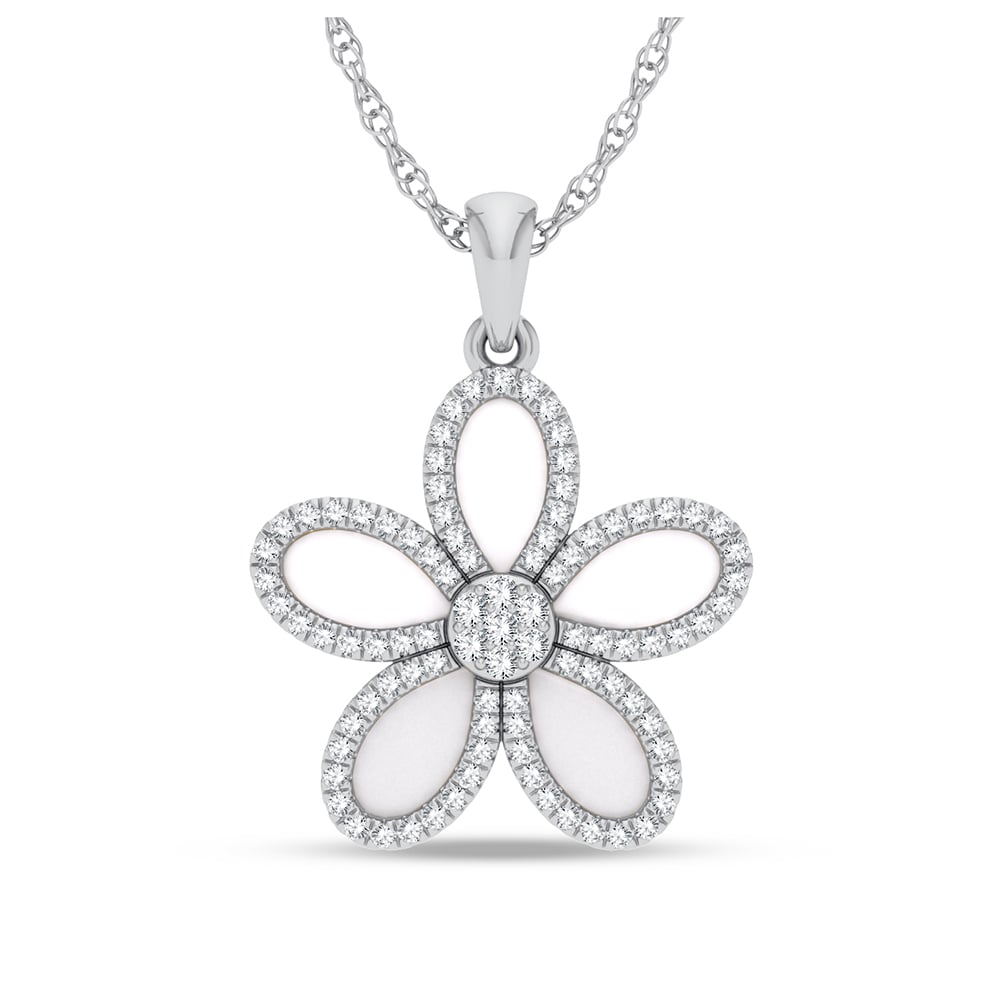 1/4 ct Diamond Necklace in 14K White Gold