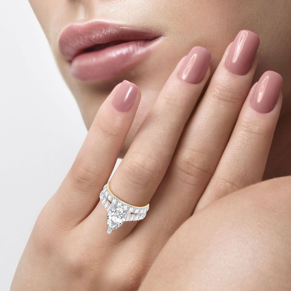 5 ct Lab-Grown Diamond Bridal Ring in 14K Yellow Gold