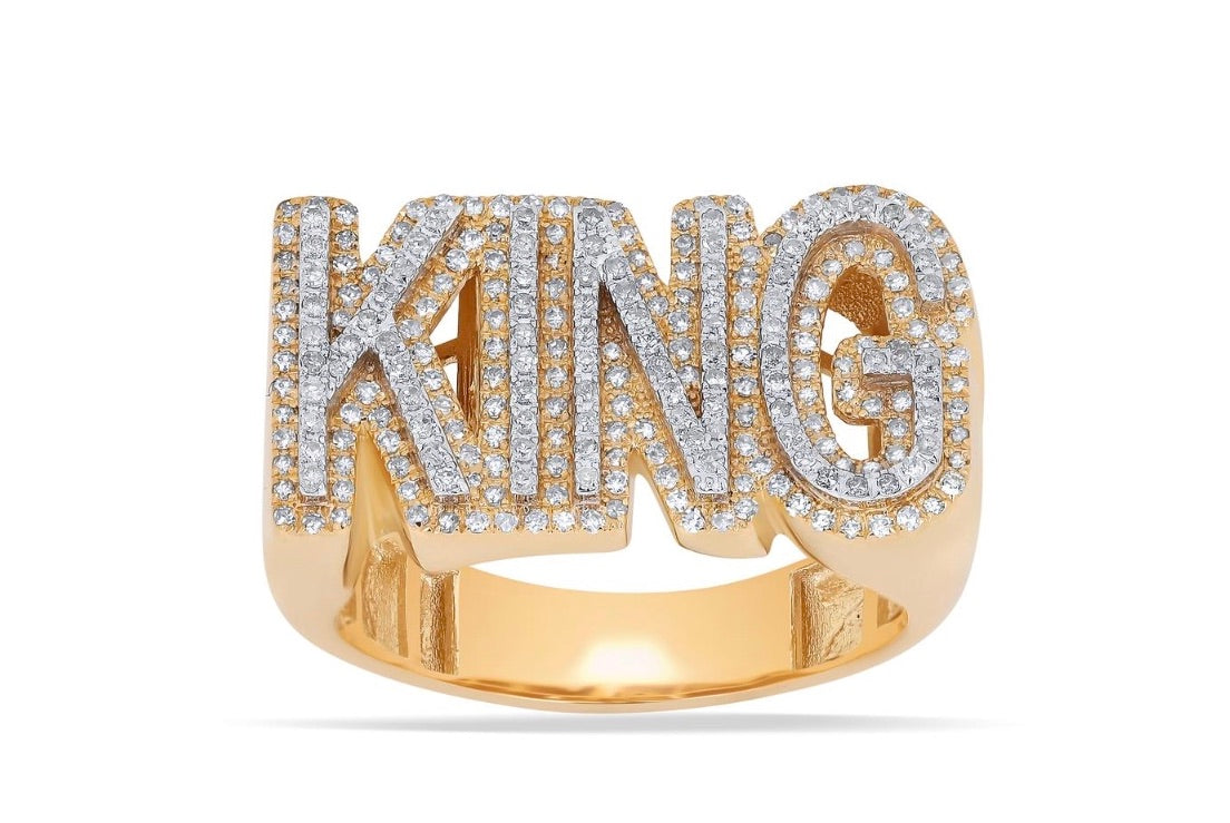 10kt Yellow Gold Diamond "KING" Ring