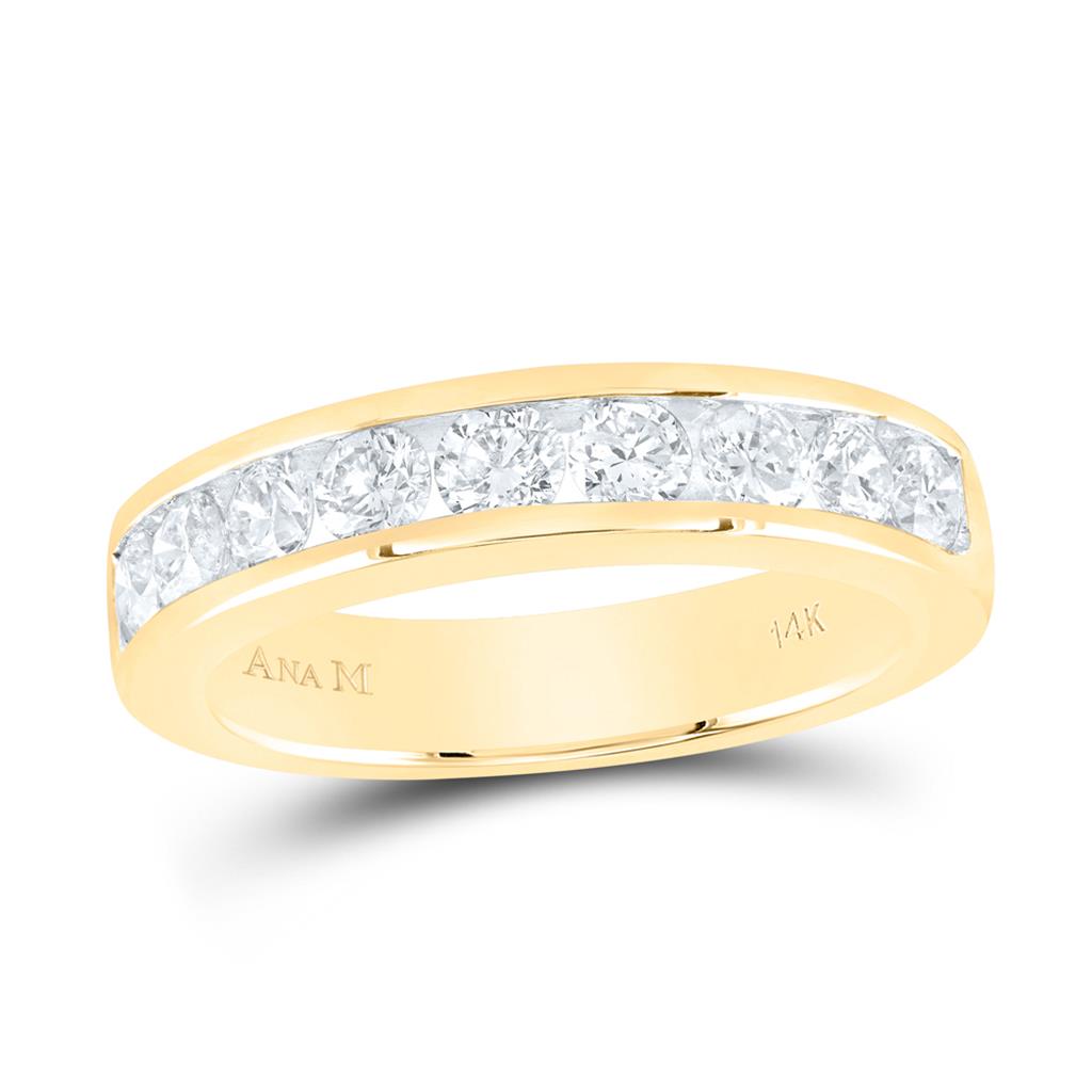 1 ct Channel Set Diamond Wedding Band, 14K Yellow Gold