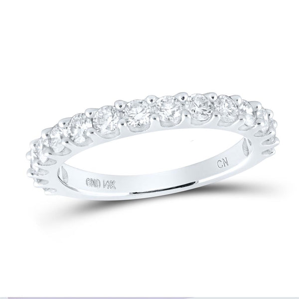 1 ct Pave Diamond Wedding Band in 14K White Gold
