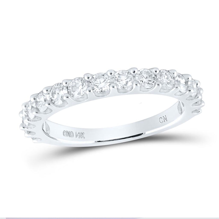 1 ct Pave Diamond Wedding Band in 14K White Gold