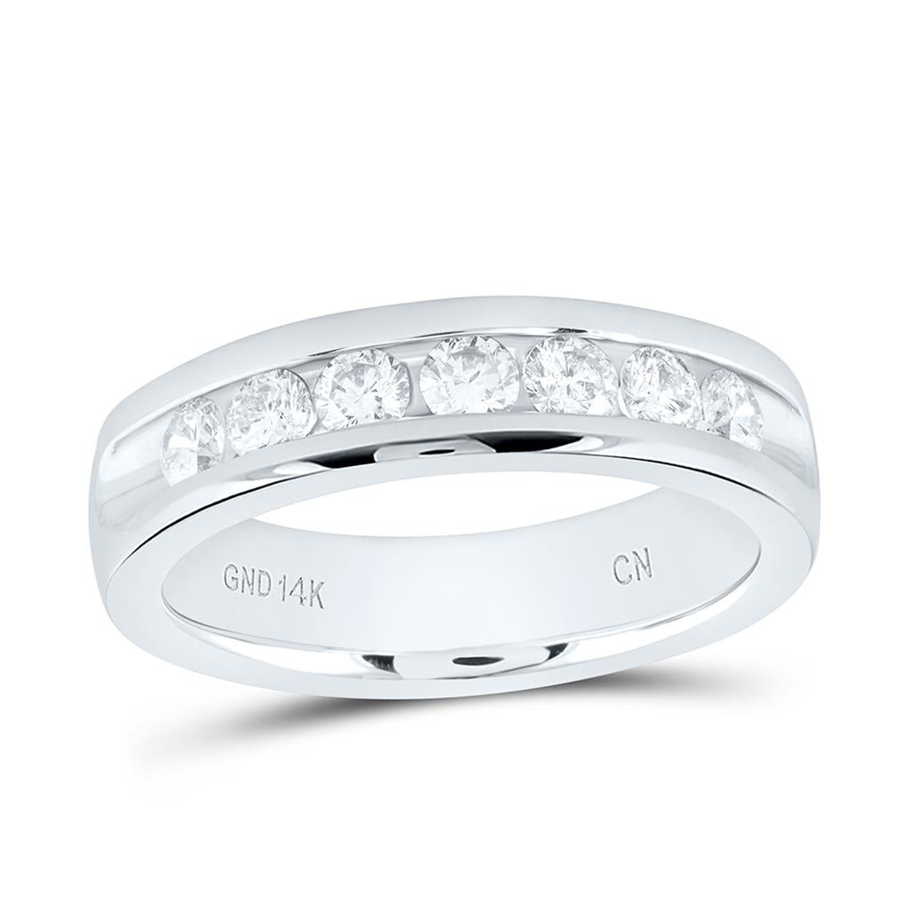 1 ct Channel Set Diamond Men's Band in 14K White Gold
