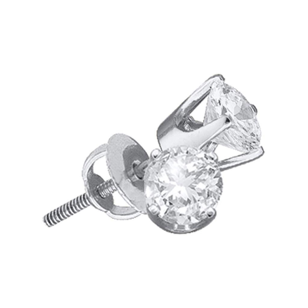 Certified 2 ct Diamond Stud Earrings in 14K White Gold