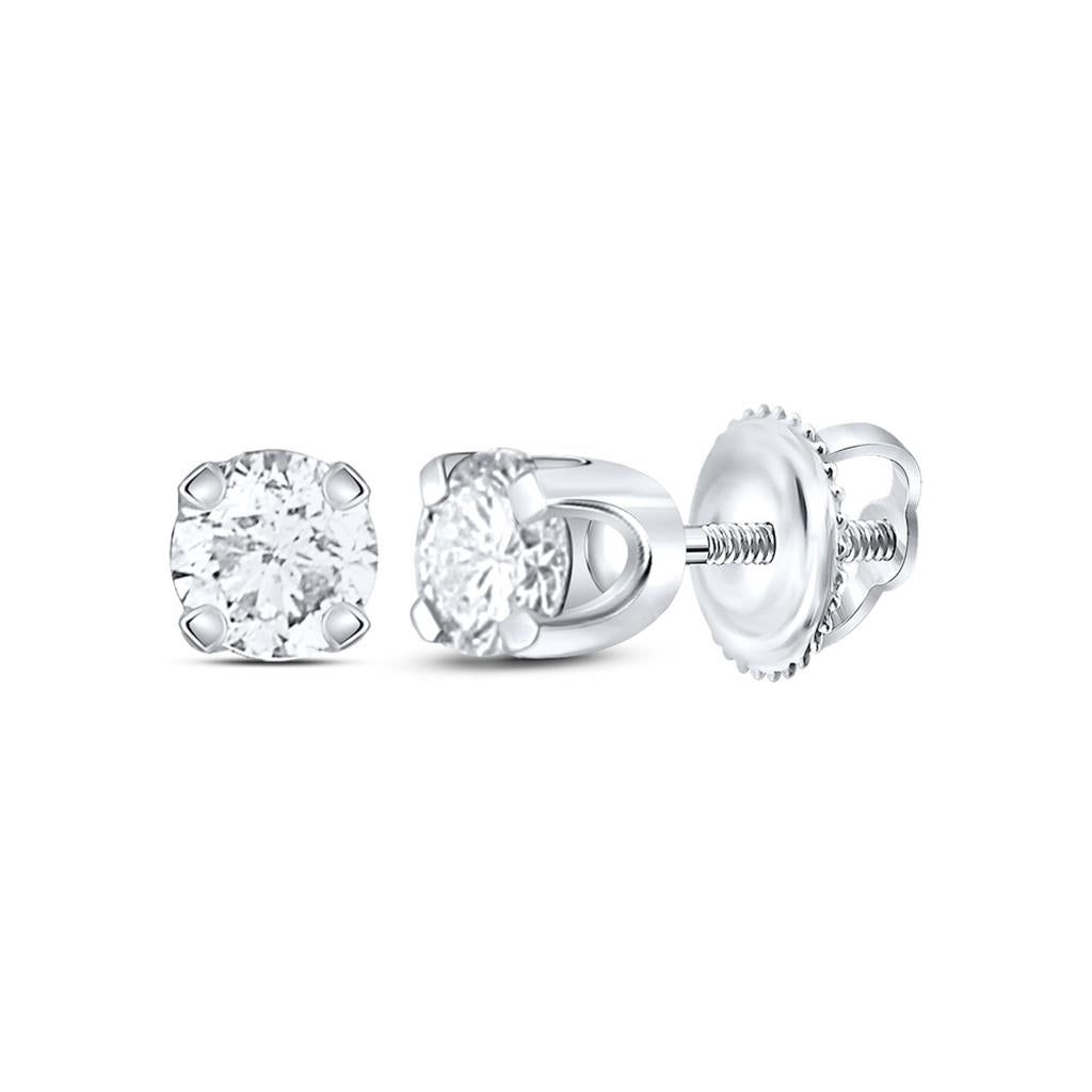 Certified 1/4 ct Diamond Studs in 14K White Gold