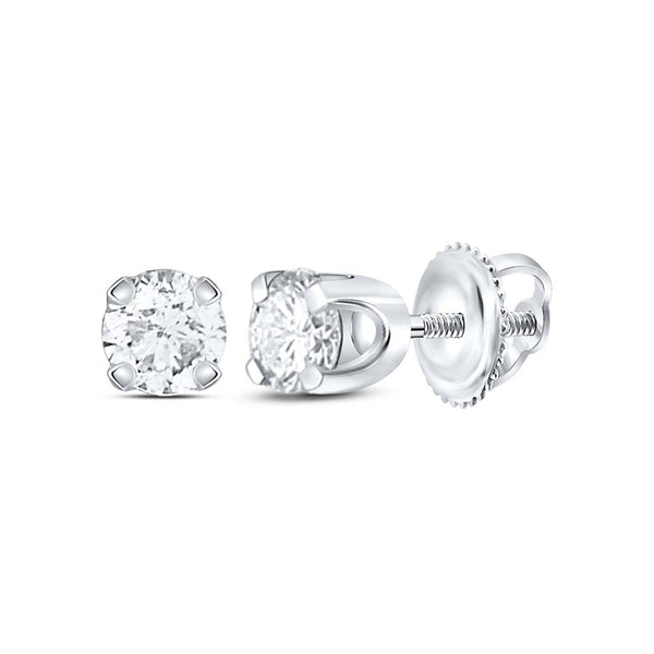 Certified 1/4 ct Diamond Studs in 14K White Gold