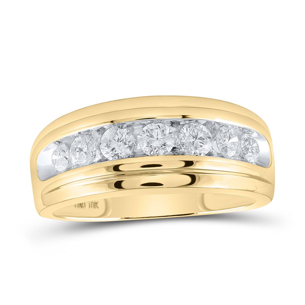 1 ct Channel Set Diamond Men's Wedding Band, 10K Gold