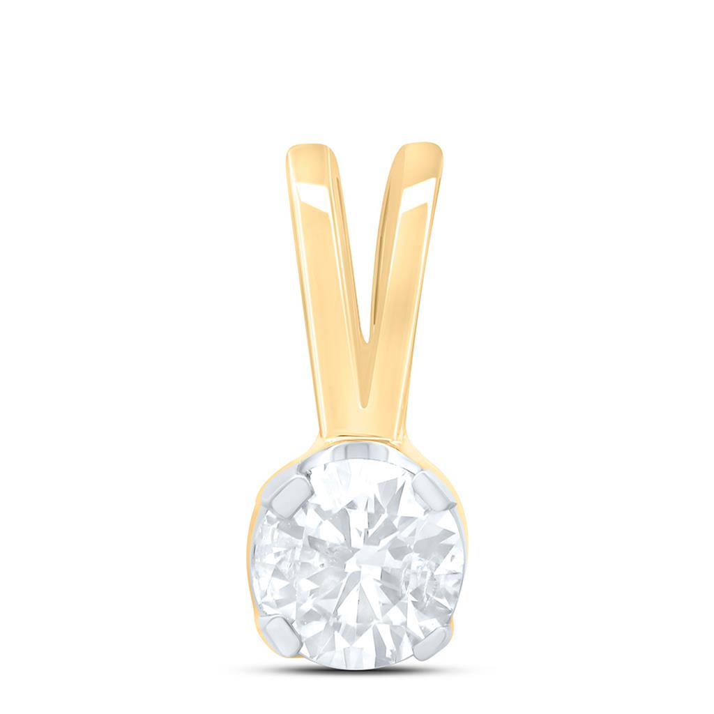 Certified 1/5 ct Diamond Solitaire Pendant in 14K Gold