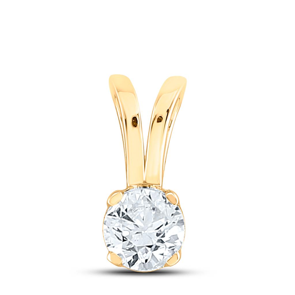 Certified 1/2 ct Diamond Solitaire Pendant, 14K Gold