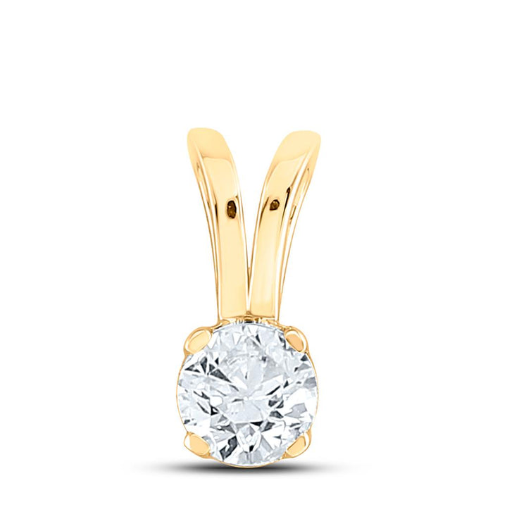 Certified 1/2 ct Diamond Solitaire Pendant, 14K Gold